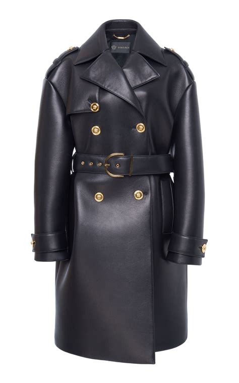 versace allas coat price|Versace black leather jacket.